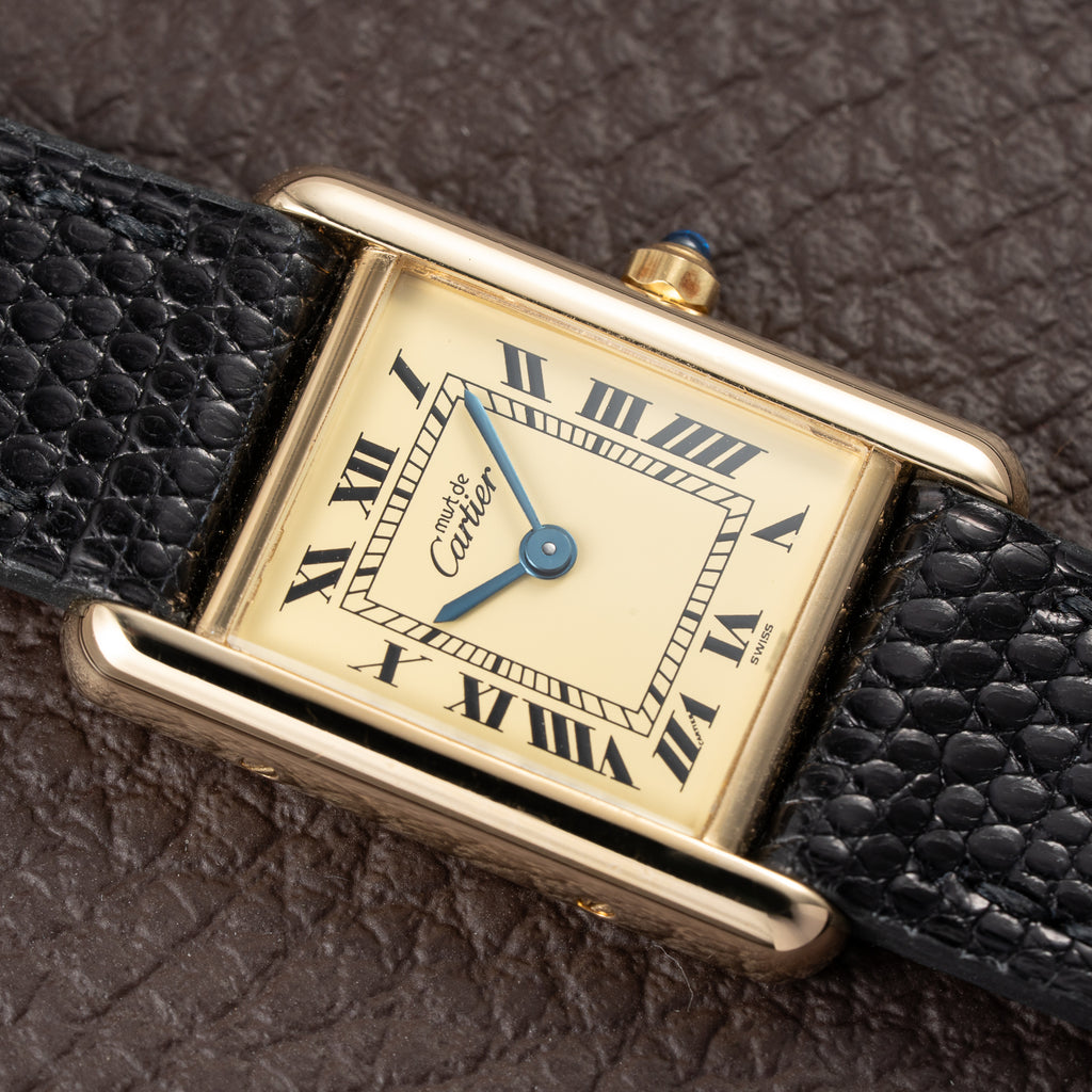 Cartier Tank Must de Lemon Roman Dial β 091 AM ZF MANAUS Brazil Export Market Vermeil PM Quartz Ref 3 66001 from 1980s