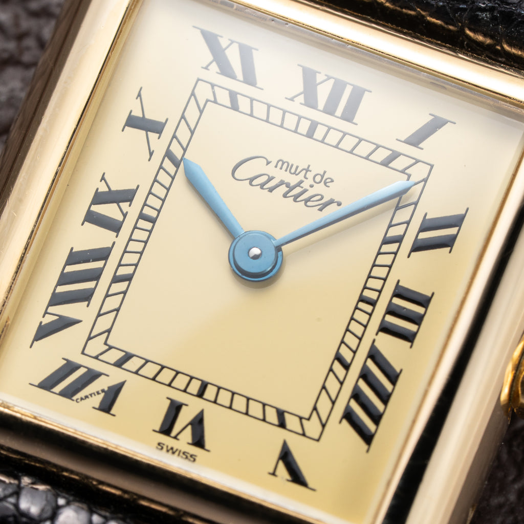 Cartier Tank Must de Lemon Roman Dial β 091 AM ZF MANAUS Brazil Export Market Vermeil PM Quartz Ref 3 66001 from 1980s