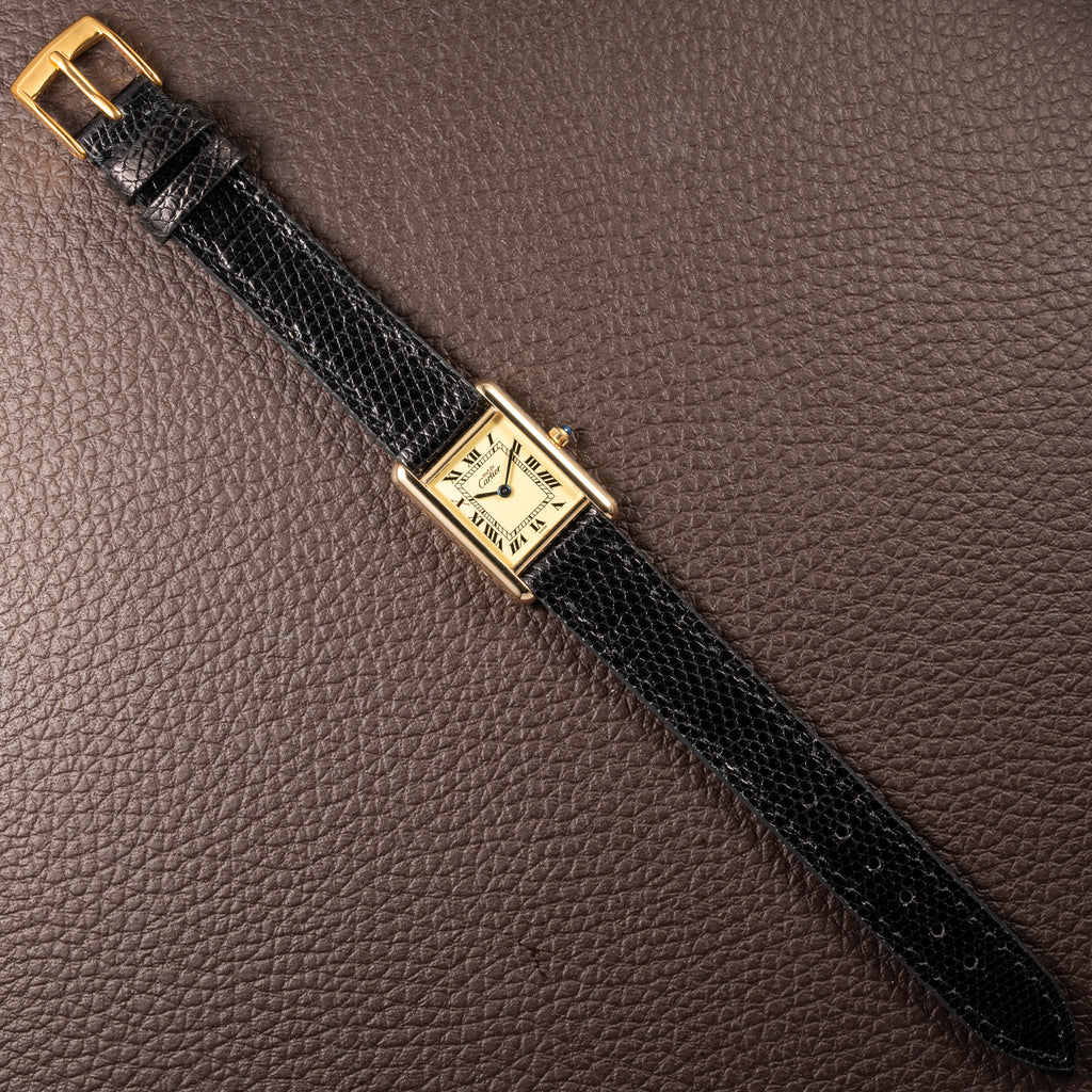 Cartier Tank Must de Lemon Roman Dial β 091 AM ZF MANAUS Brazil Export Market Vermeil PM Quartz Ref 3 66001 from 1980s