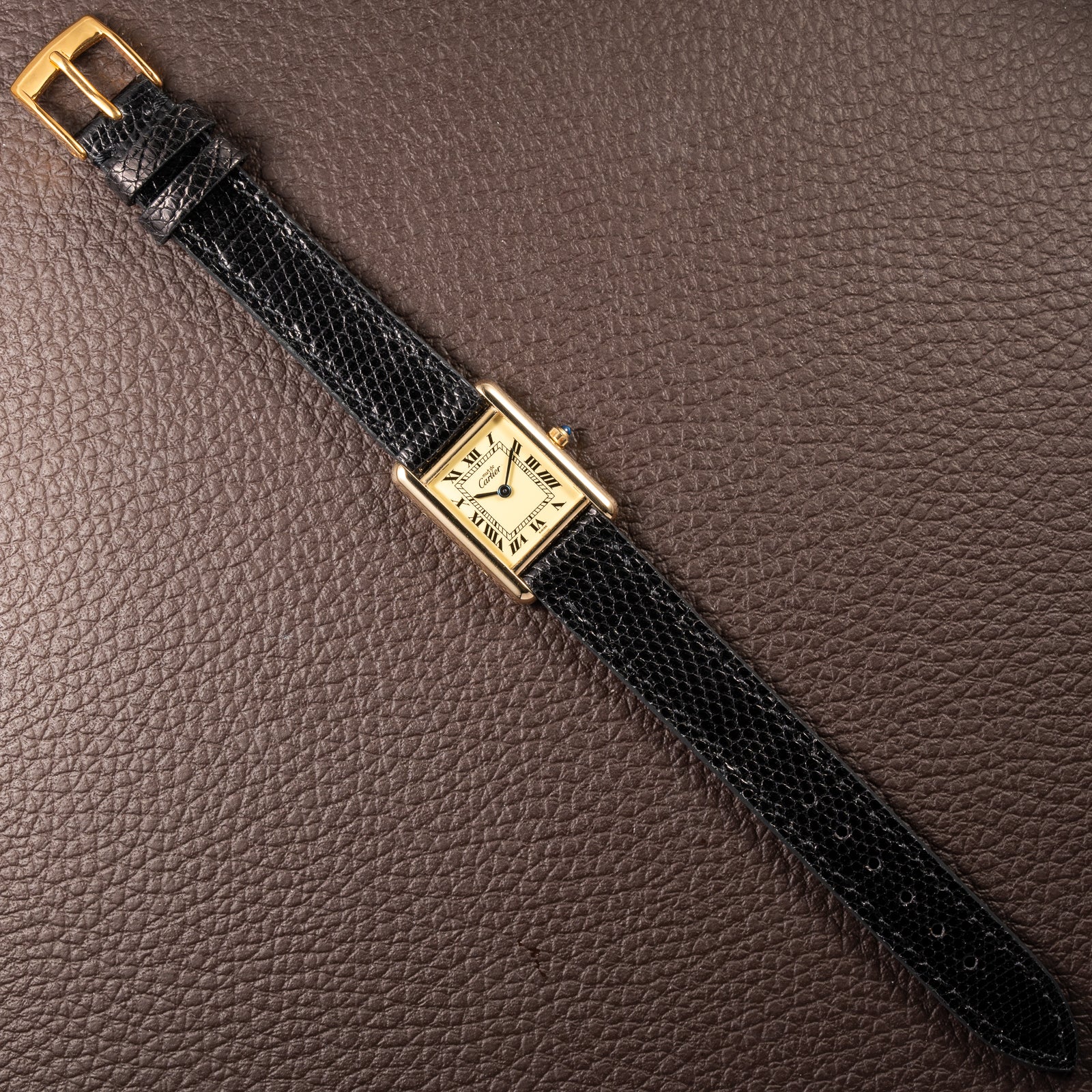 Cartier Tank Must de Lemon Roman Dial β 091 AM ZF MANAUS Brazil Export Market Vermeil PM Quartz Ref 3 66001 from 1980s