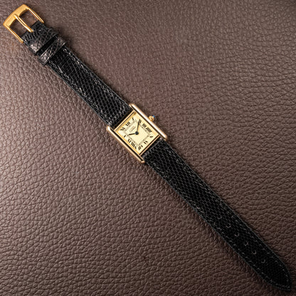 Cartier Tank Must de Lemon Roman Dial β 091 AM ZF MANAUS Brazil Export Market Vermeil PM Quartz Ref 3 66001 from 1980s