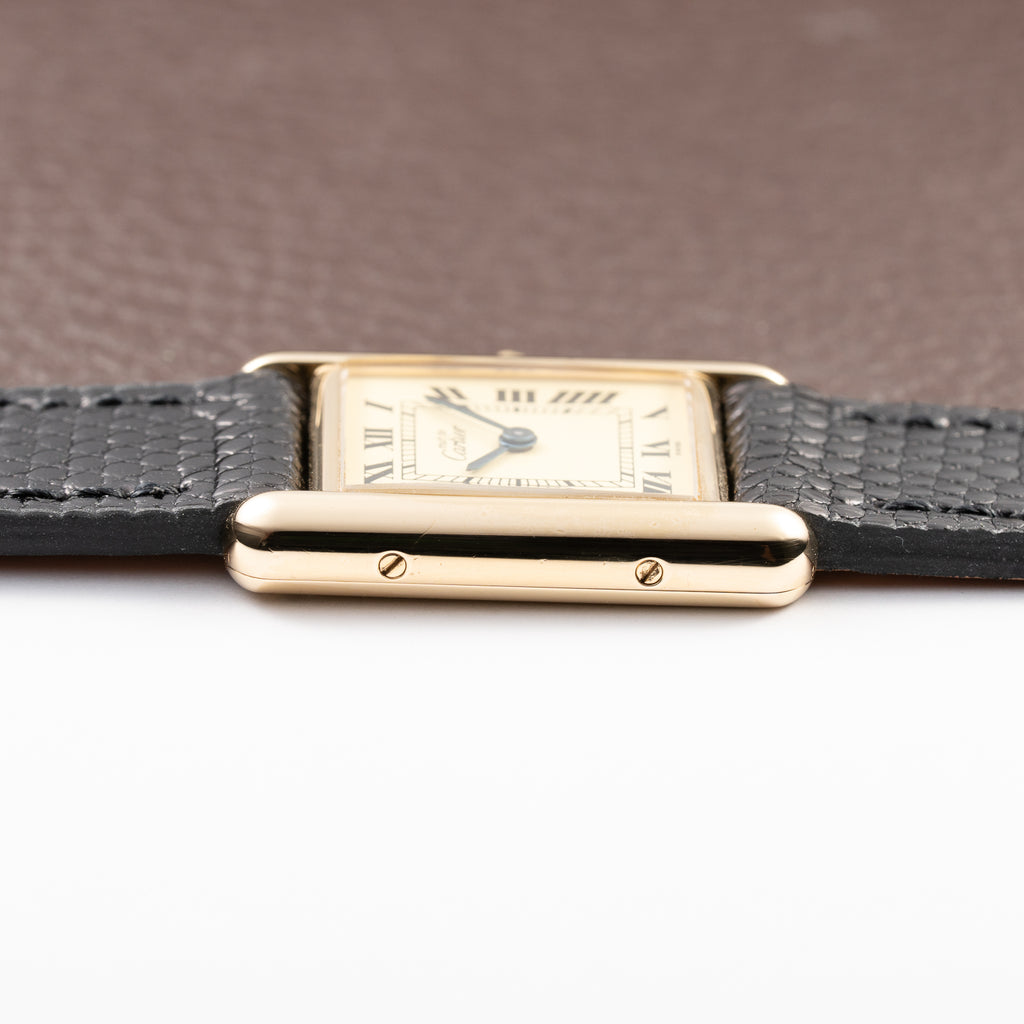 Cartier Tank Must de Lemon Roman Dial β 091 AM ZF MANAUS Brazil Export Market Vermeil PM Quartz Ref 3 66001 from 1980s