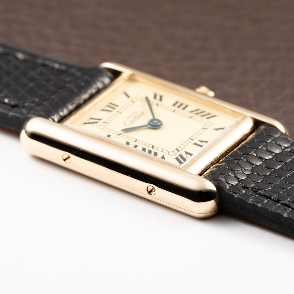 Cartier Tank Must de Lemon Roman Dial β 091 AM ZF MANAUS Brazil Export Market Vermeil PM Quartz Ref 3 66001 from 1980s