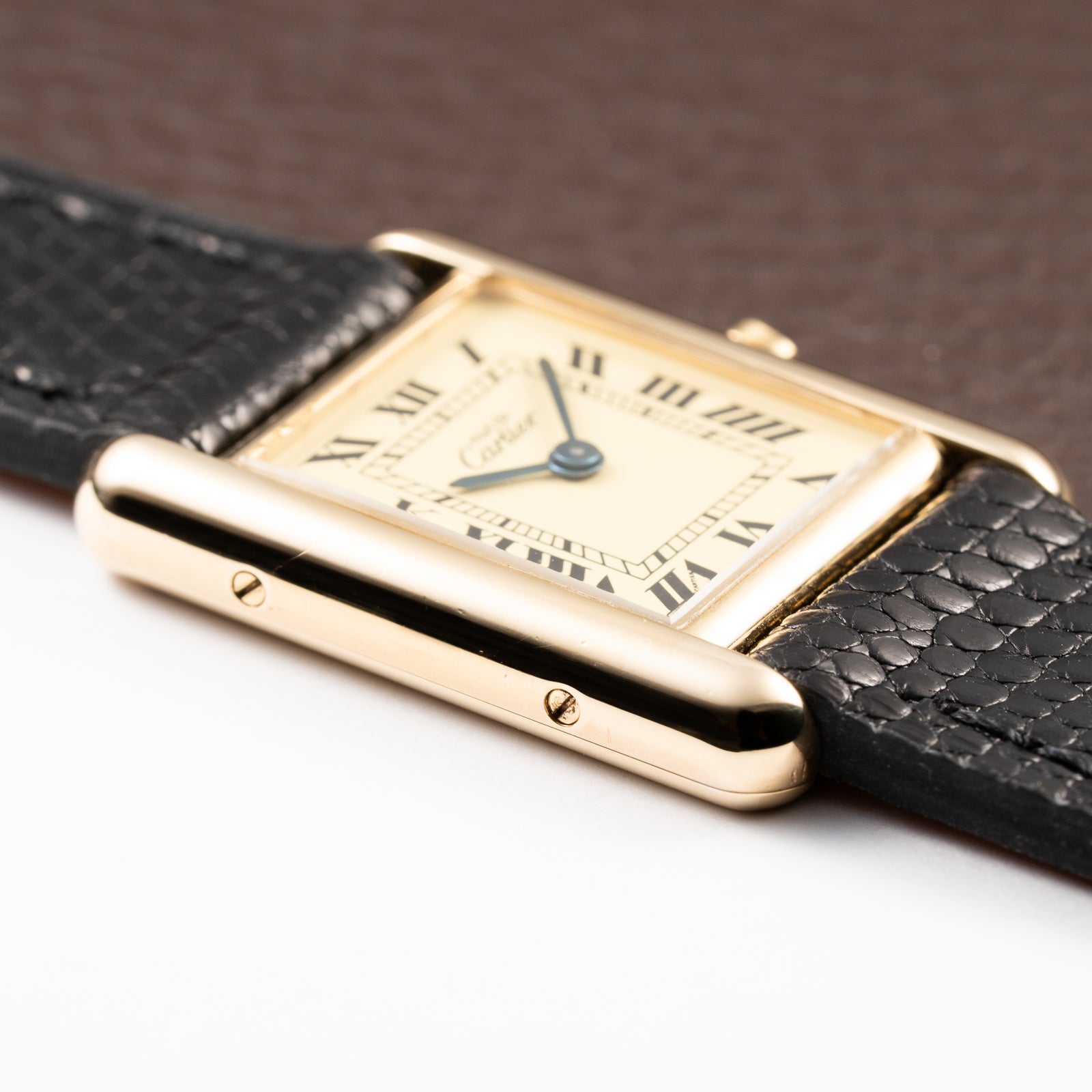 Cartier Tank Must de Lemon Roman Dial β 091 AM ZF MANAUS Brazil Export Market Vermeil PM Quartz Ref 3 66001 from 1980s