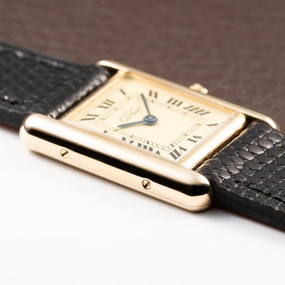 Cartier Tank Must de Lemon Roman Dial β 091 AM ZF MANAUS Brazil Export Market Vermeil PM Quartz Ref 3 66001 from 1980s