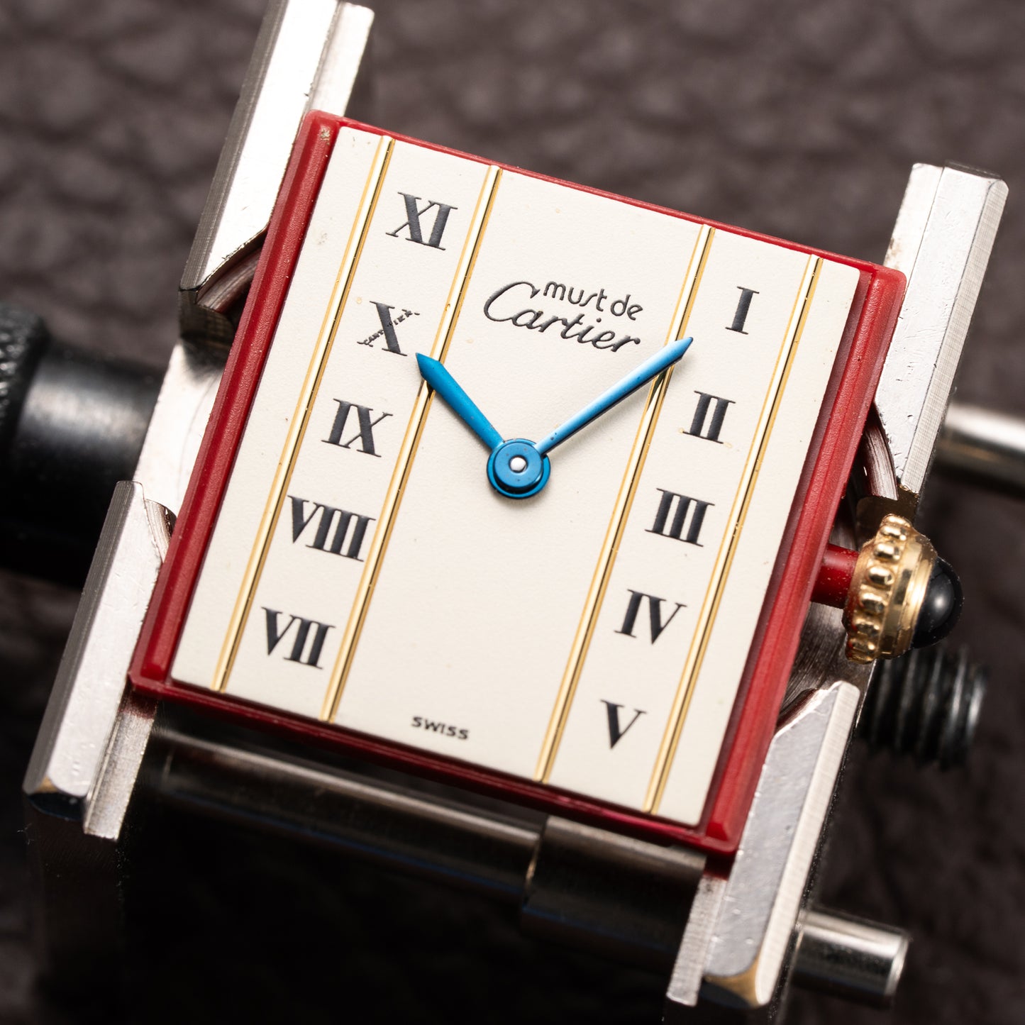 Cartier Tank Must de Vendôme Roman Ivory Column Dial Vermeil PM Ref 557051 from 1990s