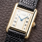 Cartier Tank Must de Vendôme Roman Ivory Column Dial Vermeil PM Ref 557051 from 1990s