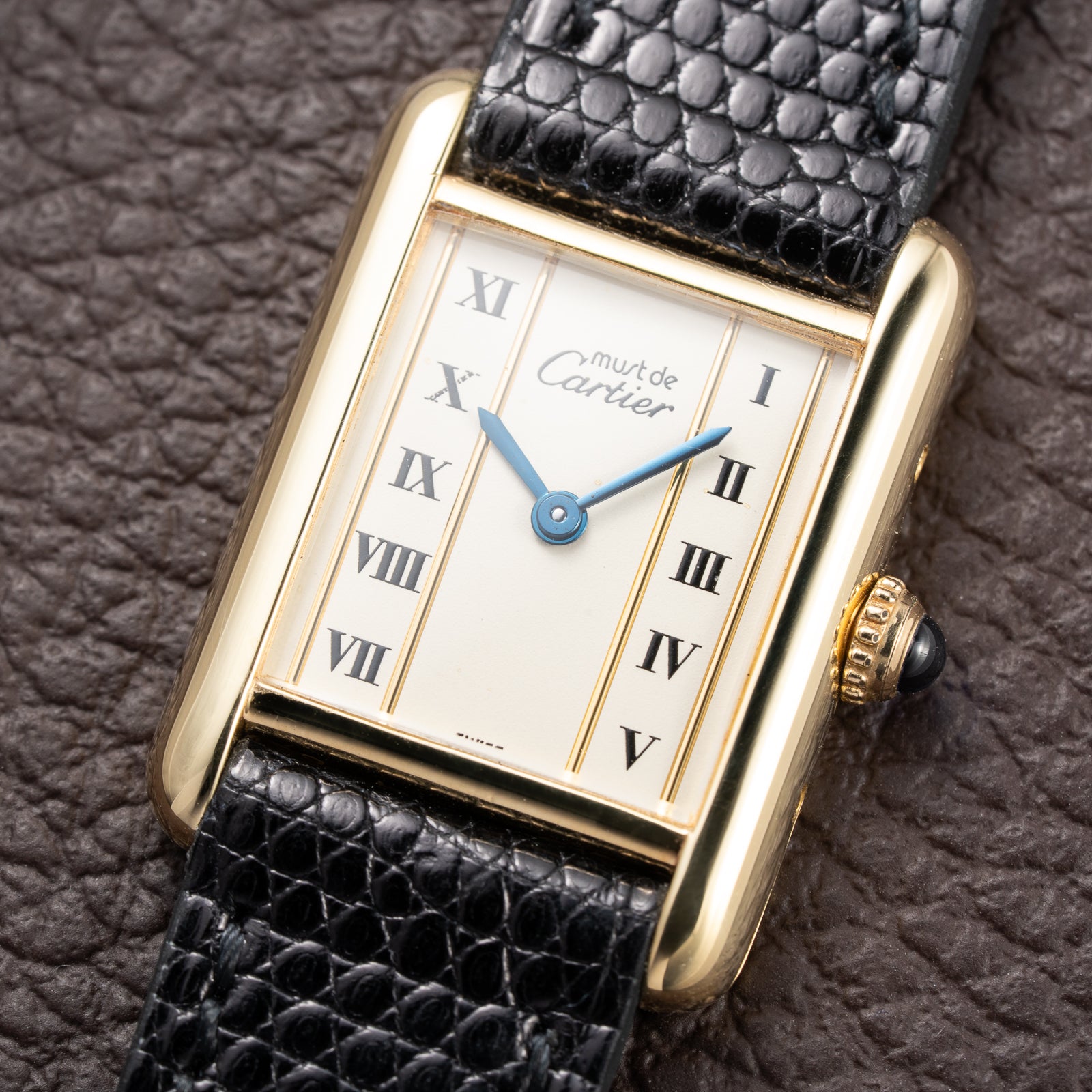 Cartier Tank Must de Vendôme Roman Ivory Column Dial Vermeil PM Ref 557051 from 1990s