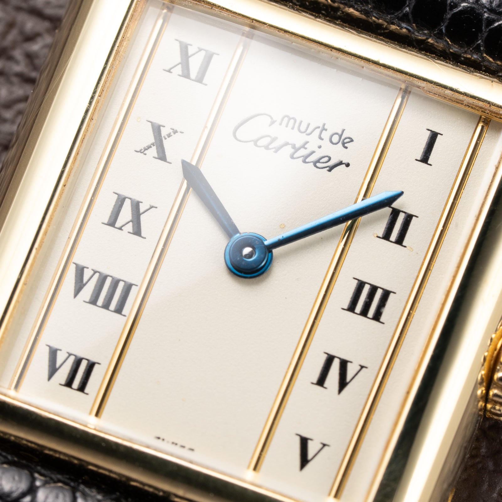 Cartier Tank Must de Vendôme Roman Ivory Column Dial Vermeil PM Ref 557051 from 1990s