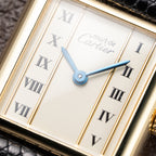 Cartier Tank Must de Vendôme Roman Ivory Column Dial Vermeil PM Ref 557051 from 1990s