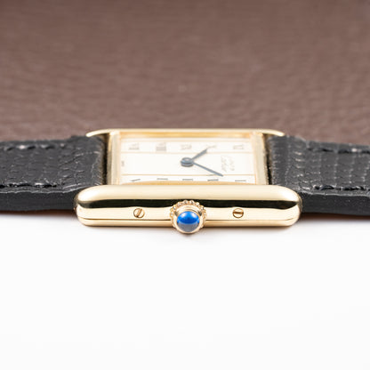 Cartier Tank Must de Vendôme Roman Ivory Column Dial Vermeil PM Ref 557051 from 1990s
