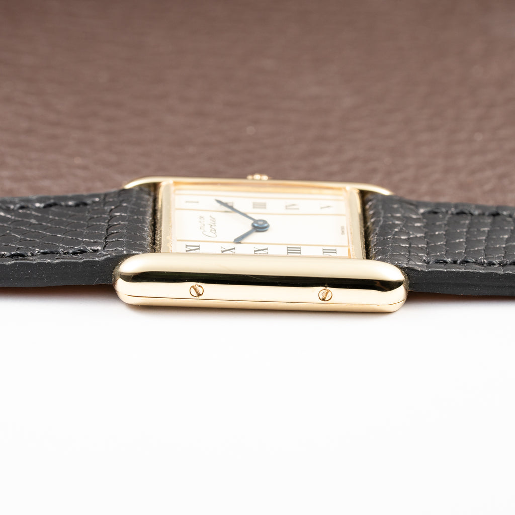 Cartier Tank Must de Vendôme Roman Ivory Column Dial Vermeil PM Ref 557051 from 1990s