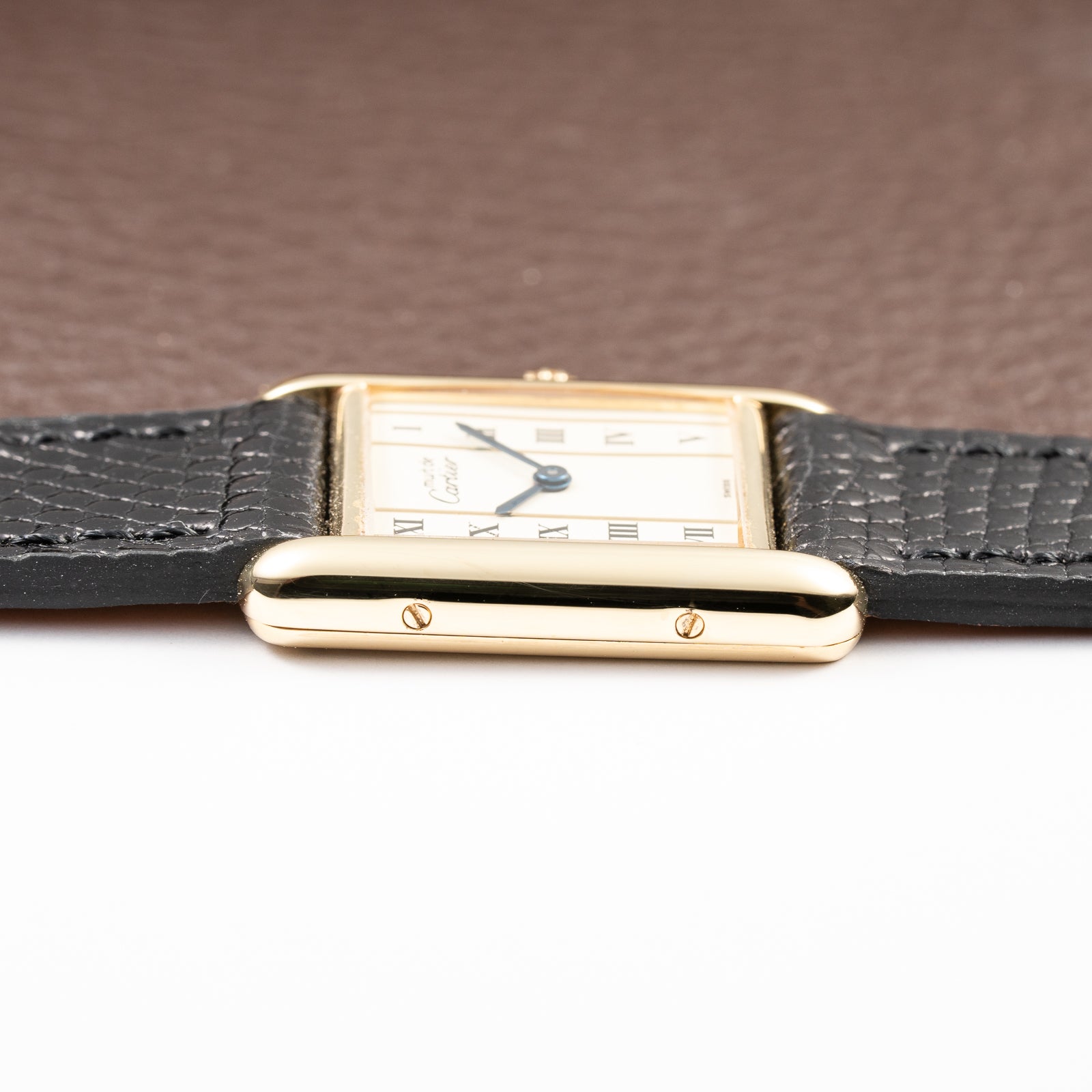 Cartier Tank Must de Vendôme Roman Ivory Column Dial Vermeil PM Ref 557051 from 1990s