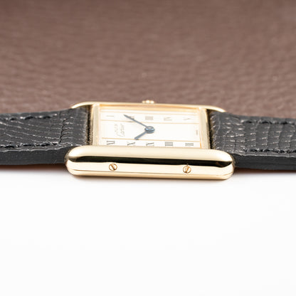 Cartier Tank Must de Vendôme Roman Ivory Column Dial Vermeil PM Ref 557051 from 1990s