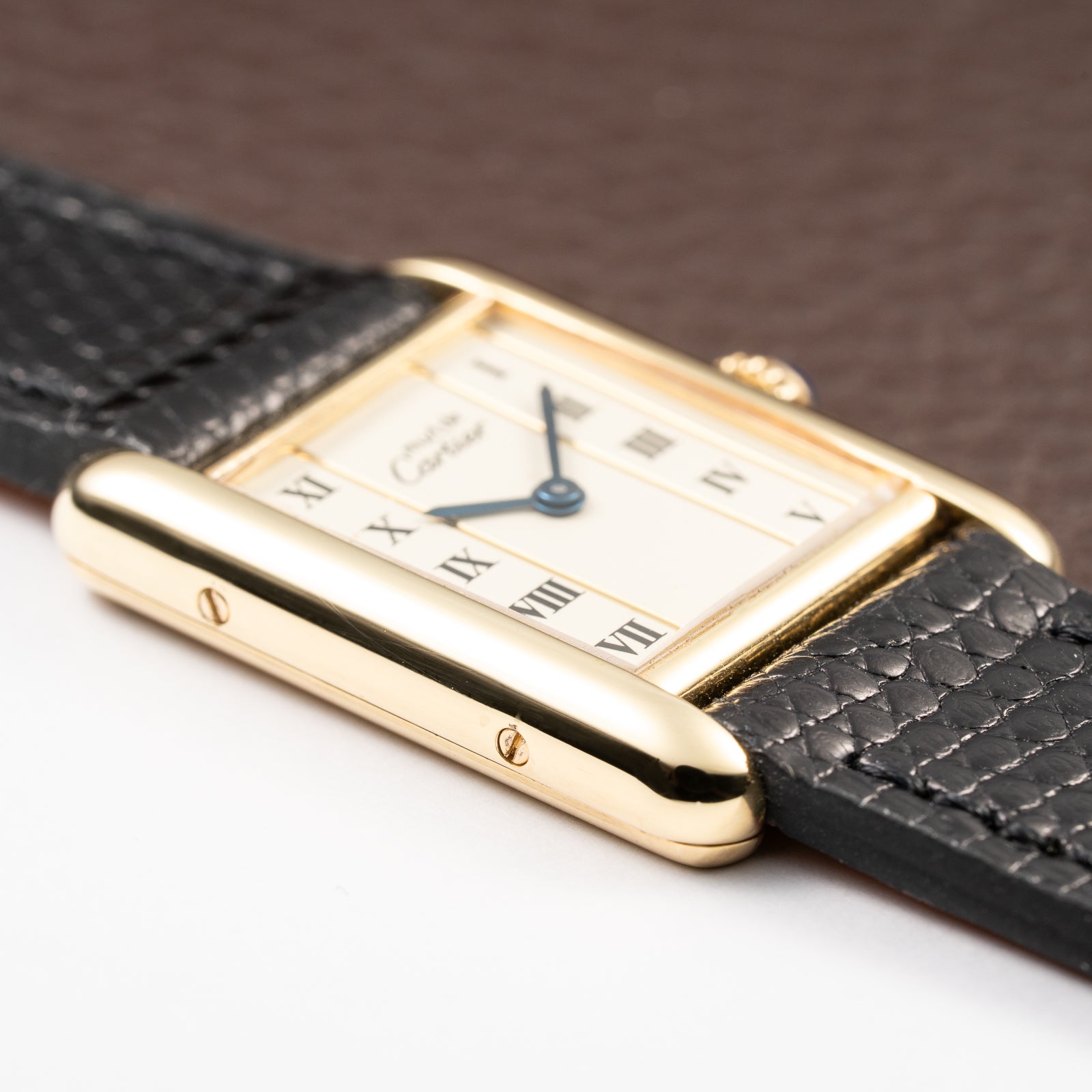 Cartier Tank Must de Vendôme Roman Ivory Column Dial Vermeil PM Ref 557051 from 1990s