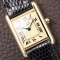 Cartier Tank Must de Lemon Roman Dial Vermeil PM SM Quartz Ref 3 66001 from 1980s