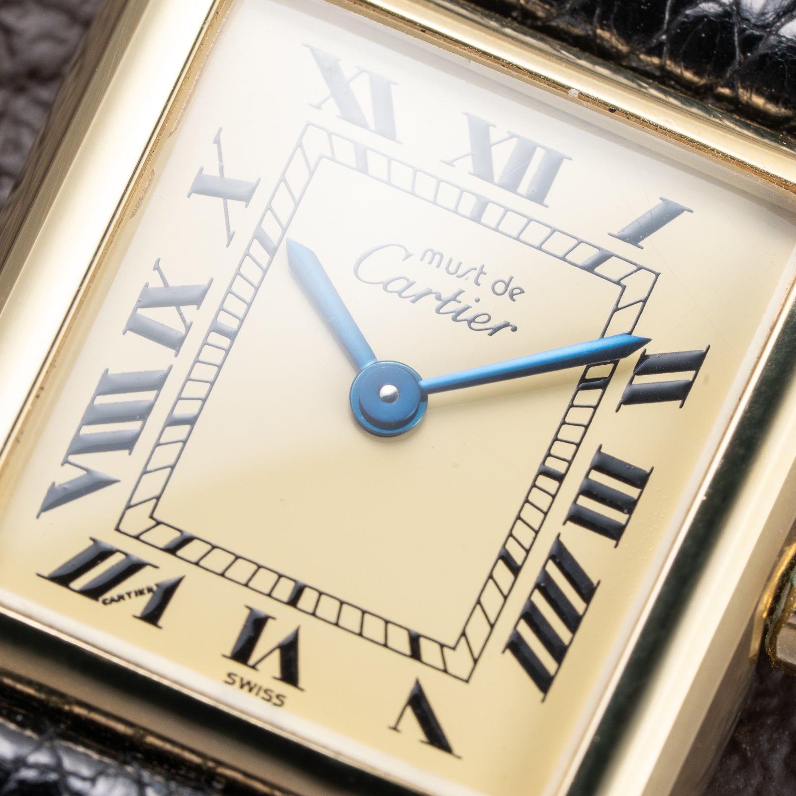 Cartier Tank Must de Lemon Roman Dial Vermeil PM SM Quartz Ref 3 66001 from 1980s