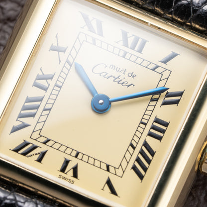 Cartier Tank Must de Lemon Roman Dial Vermeil PM SM Quartz Ref 3 66001 from 1980s