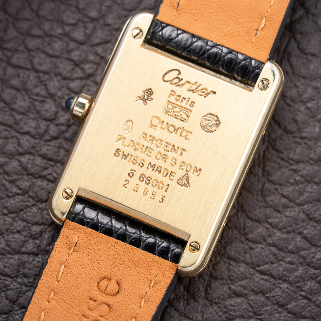 Cartier Tank Must de Lemon Roman Dial Vermeil PM SM Quartz Ref 3 66001 from 1980s