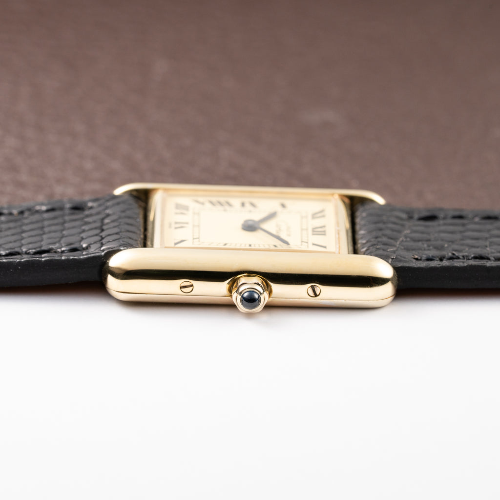 Cartier Tank Must de Lemon Roman Dial Vermeil PM SM Quartz Ref 3 66001 from 1980s
