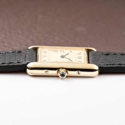 Cartier Tank Must de Lemon Roman Dial Vermeil PM SM Quartz Ref 3 66001 from 1980s