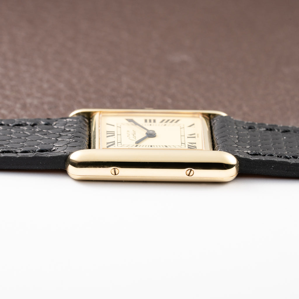 Cartier Tank Must de Lemon Roman Dial Vermeil PM SM Quartz Ref 3 66001 from 1980s