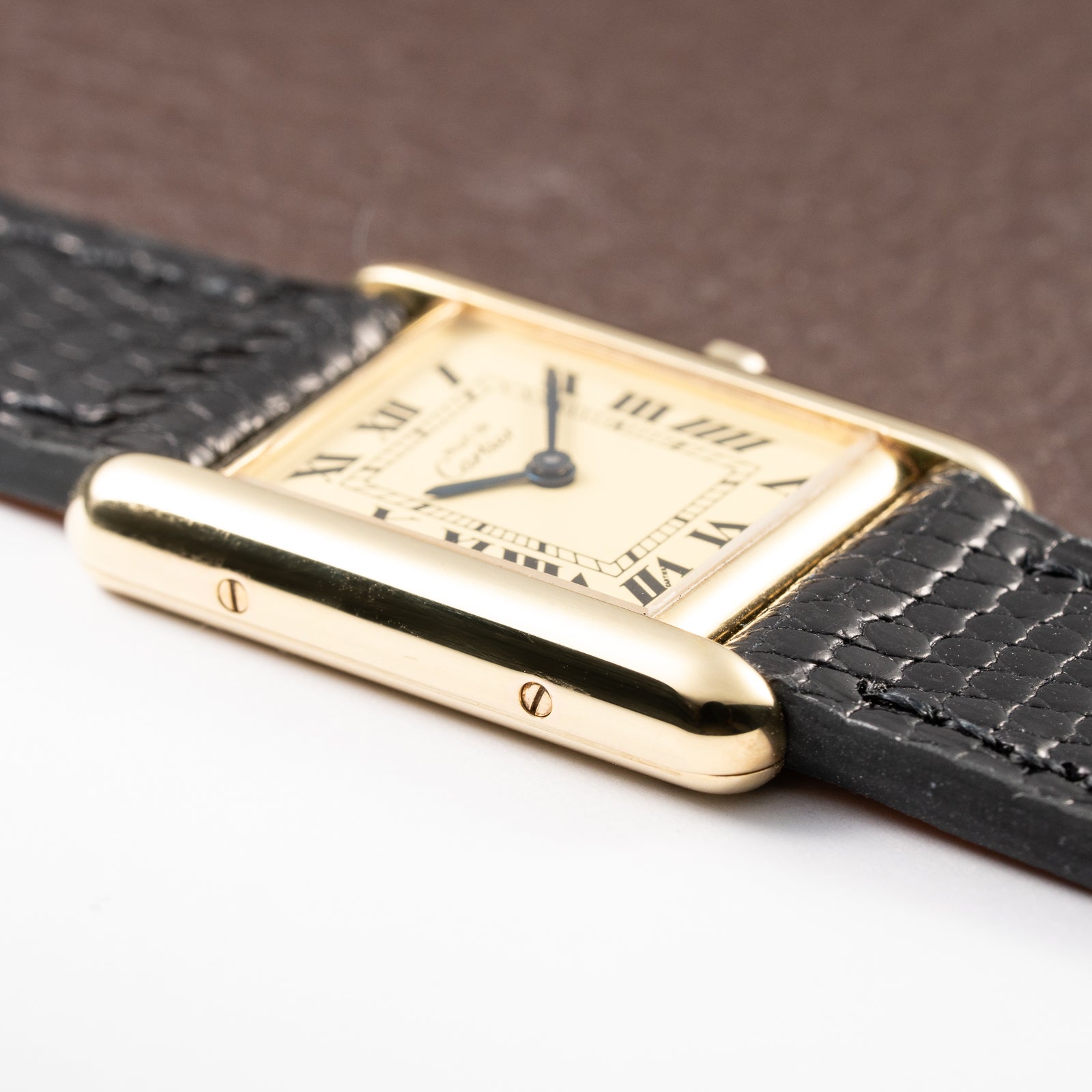 Cartier Tank Must de Lemon Roman Dial Vermeil PM SM Quartz Ref 3 66001 from 1980s