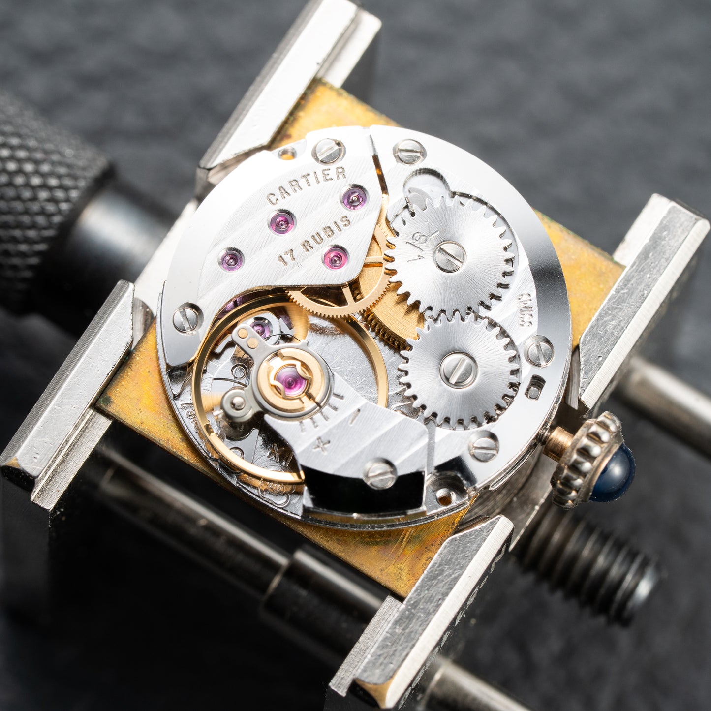 Cartier Tank Must de Vermeil ‘Turtle Shell’ Brown Wood Chocolate Dial PM 1980s