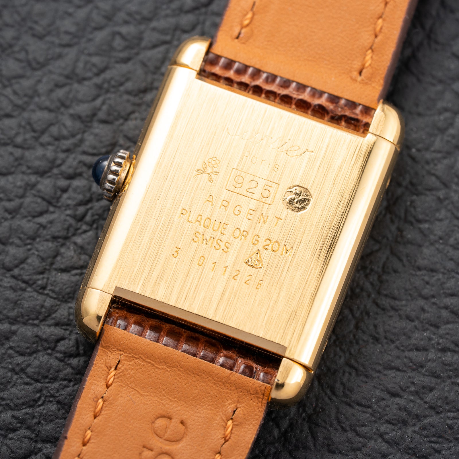 Cartier Tank Must de Vermeil ‘Turtle Shell’ Brown Wood Chocolate Dial PM 1980s