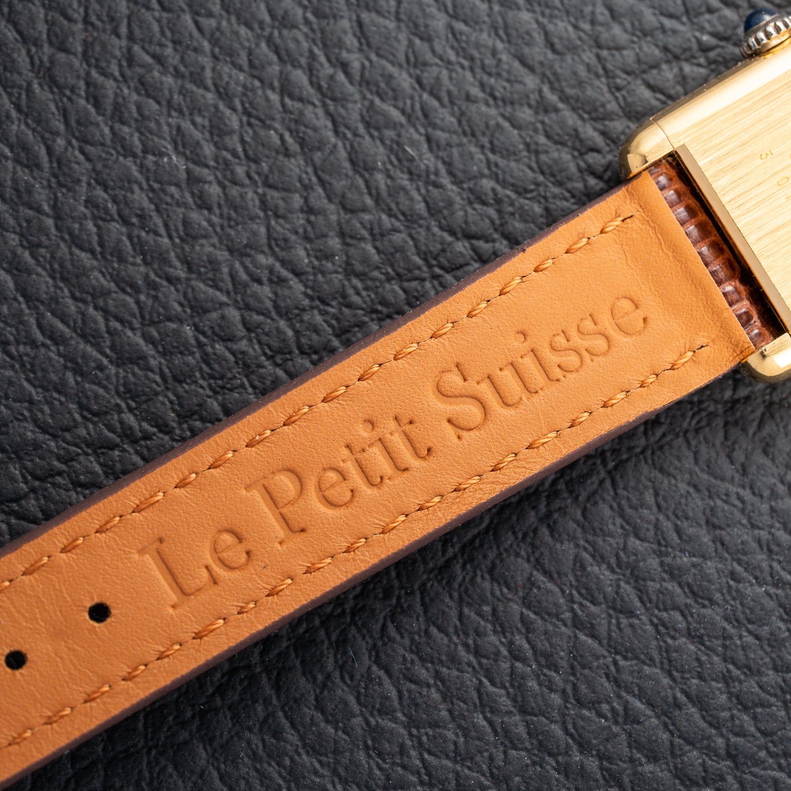 Cartier Tank Must de Vermeil ‘Turtle Shell’ Brown Wood Chocolate Dial PM 1980s