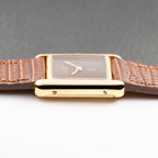 Cartier Tank Must de Vermeil ‘Turtle Shell’ Brown Wood Chocolate Dial PM 1980s