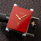 Cartier Tank Must de Vermeil Burgundy Red Dial GM From 1980s
