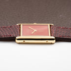Cartier Tank Must de Vermeil Burgundy Red Dial GM From 1980s