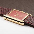 Cartier Tank Must de Vermeil Burgundy Red Dial GM From 1980s