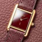 Cartier Must de Tank Vermeil Burgundy Red Dial Reference 3 66001