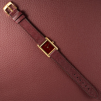 Cartier Must de Tank Vermeil Burgundy Red Dial Reference 3 66001