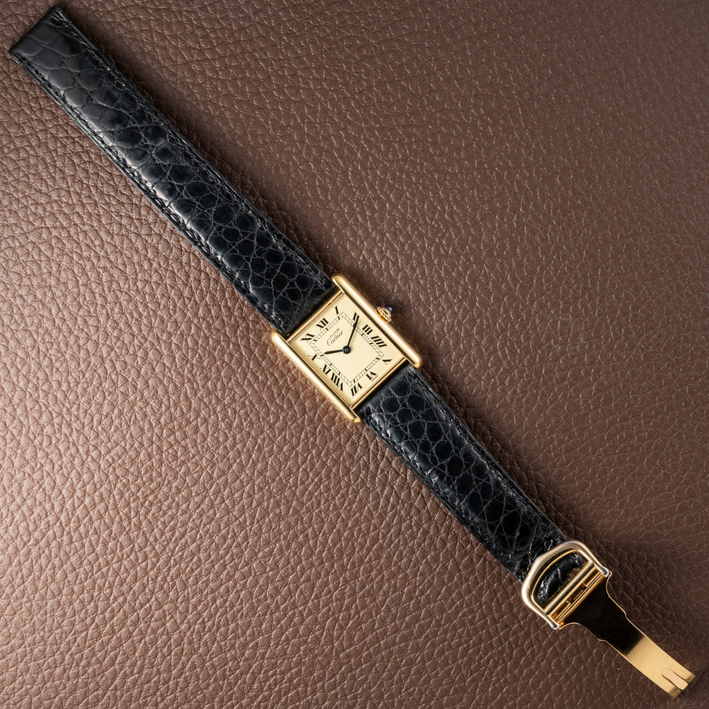 Cartier Must de Tank Vermeil Lemon Roman Dial Reference 590005