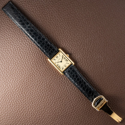 Cartier Must de Tank Vermeil Lemon Roman Dial Reference 590005