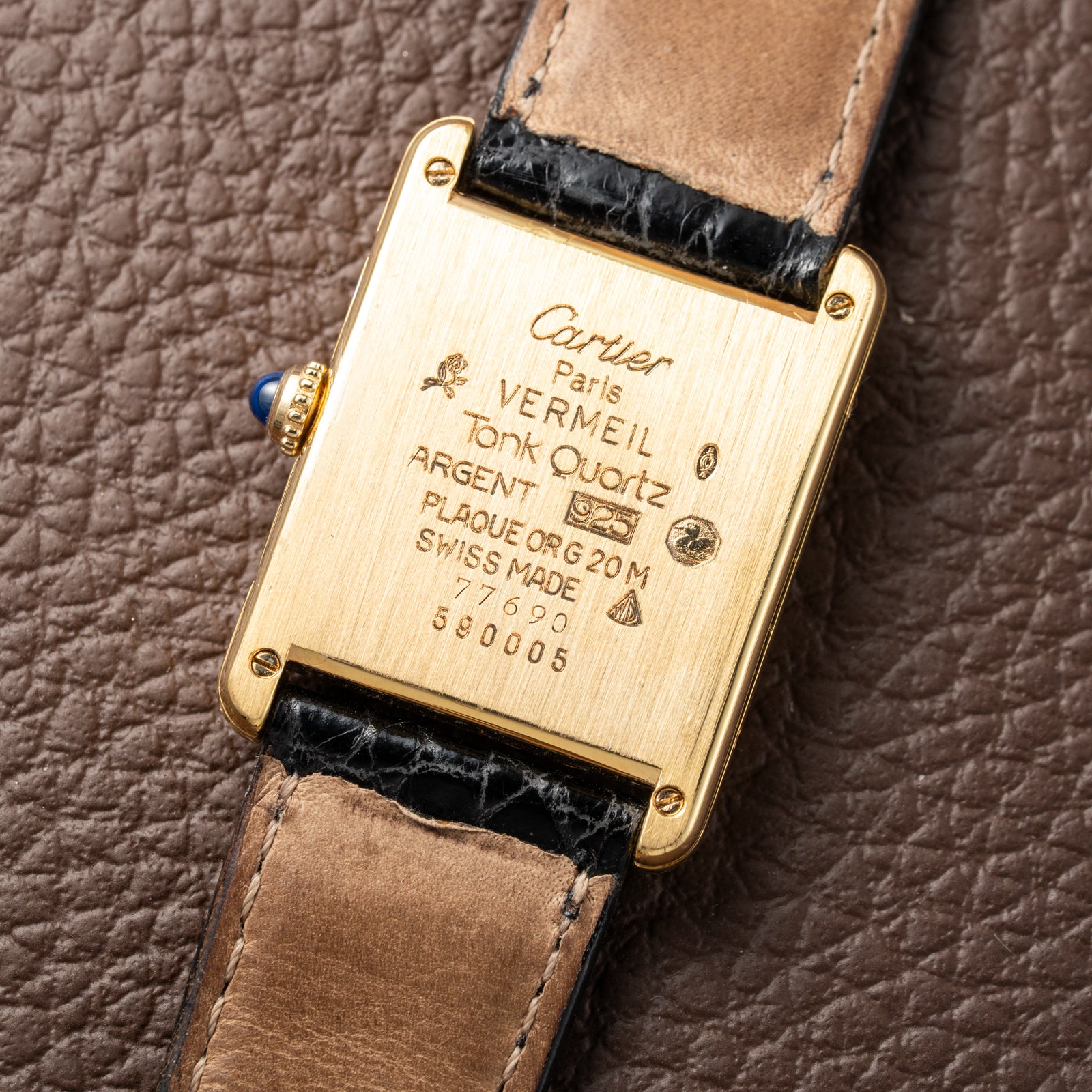 Cartier Must de Tank Vermeil Lemon Roman Dial Reference 590005