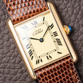 Cartier Tank Must de Vermeil Classic Roman Lemon Dial Ref 590005 from 1990s