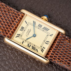 Cartier Tank Must de Vermeil Classic Roman Lemon Dial Ref 590005 from 1990s