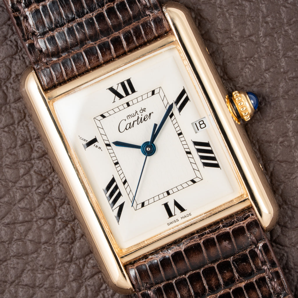 Cartier Tank Must de Vermeil XL Roman Dial Ref. 2413 Circa 1990s