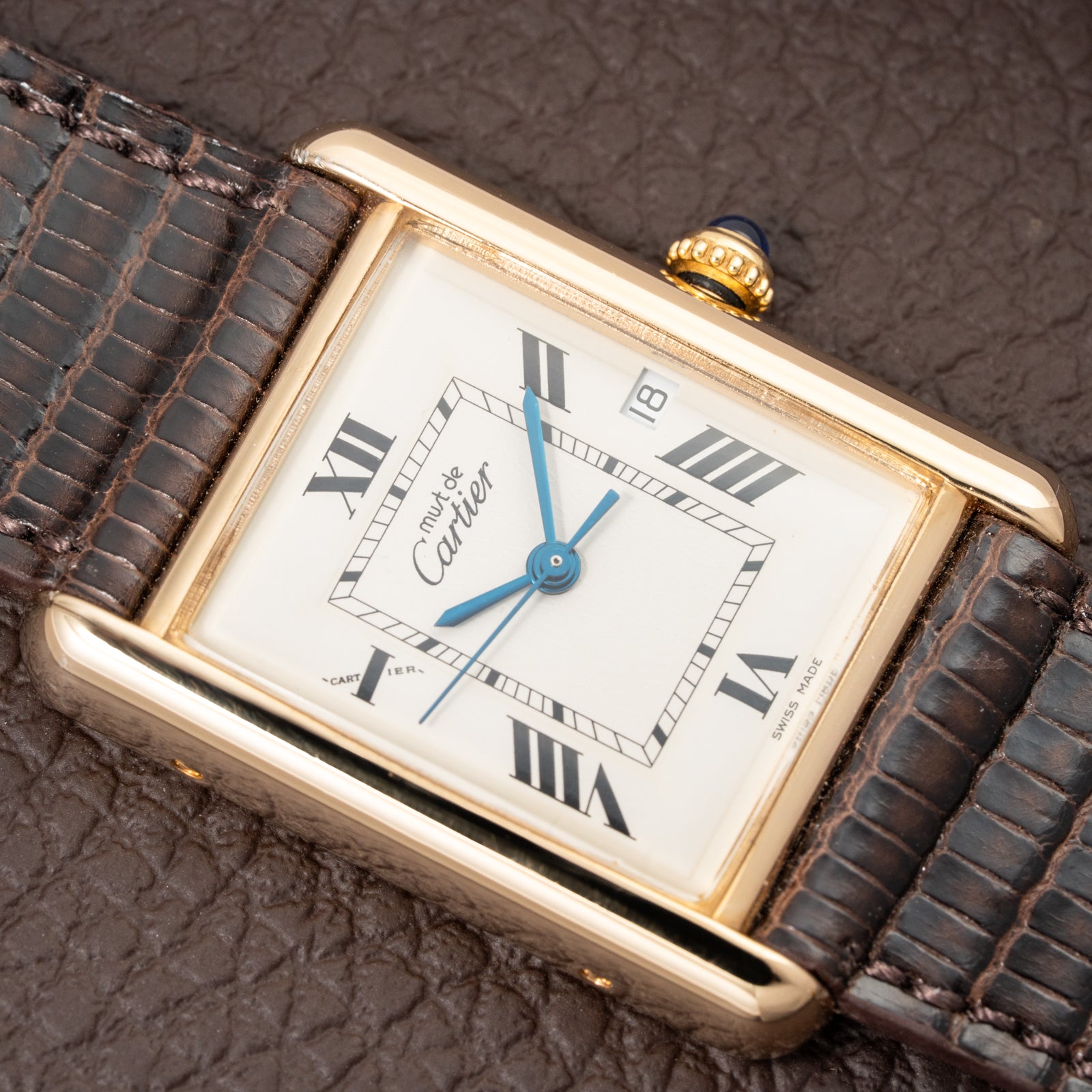 Cartier Tank Must de Vermeil XL Roman Dial Ref. 2413 Circa 1990s