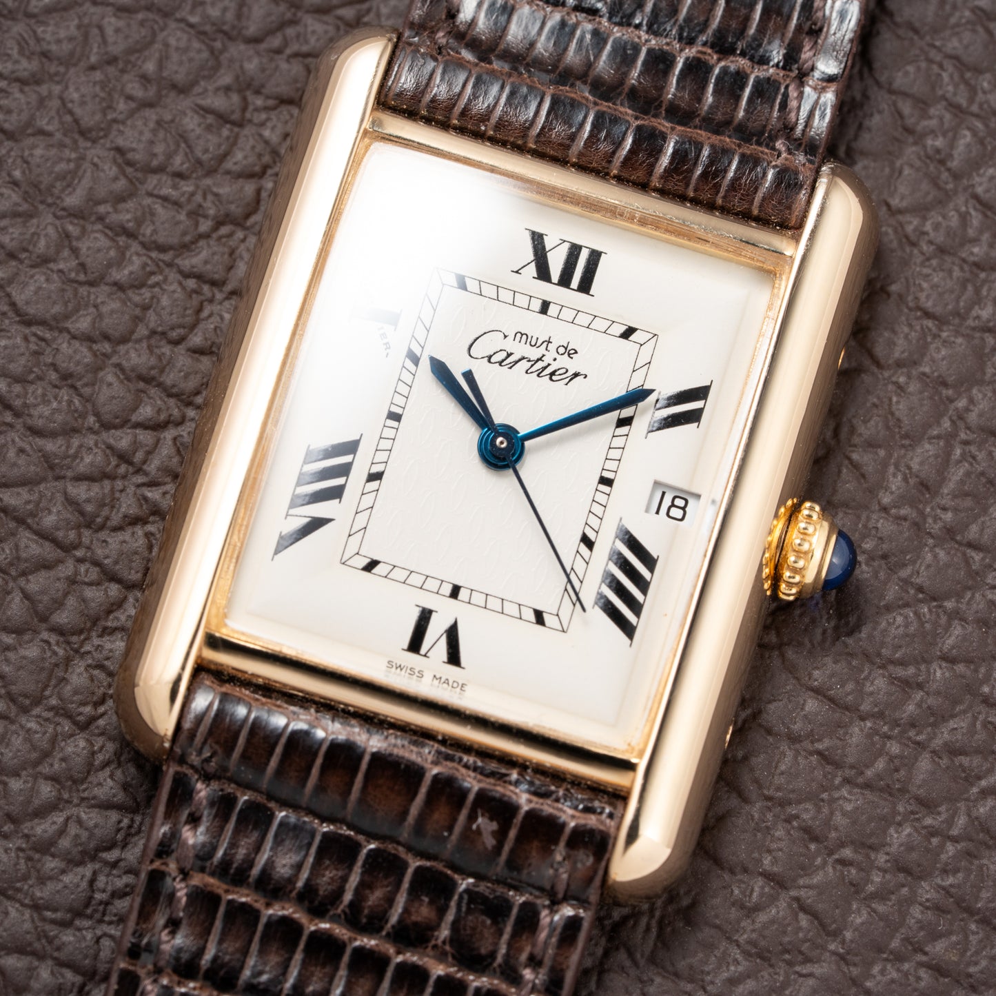 Cartier Tank Must de Vermeil XL Roman Dial Ref. 2413 Circa 1990s