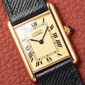 Cartier Tank Must de Vermeil Classic Roman Lemon Dial Ref 590005 from 1990s