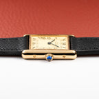 Cartier Tank Must de Vermeil Classic Roman Lemon Dial Ref 590005 from 1990s