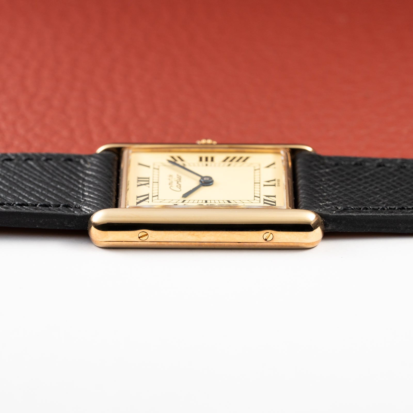 Cartier Tank Must de Vermeil Classic Roman Lemon Dial Ref 590005 from 1990s