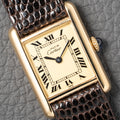 Cartier Tank Must de Vermeil Roman Lemon Dial PM from 1980s