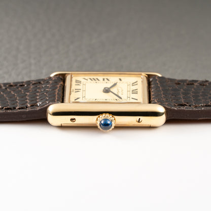 Cartier Tank Must de Vermeil Roman Lemon Dial PM from 1980s