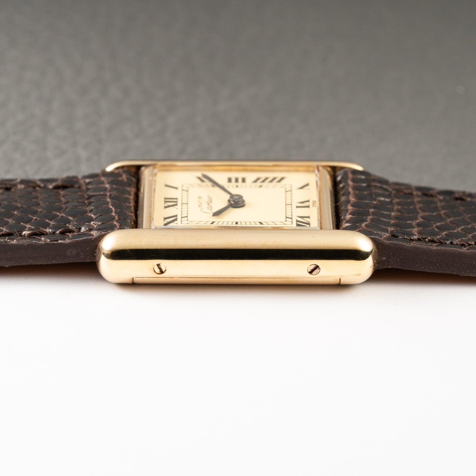 Cartier Tank Must de Vermeil Roman Lemon Dial PM from 1980s